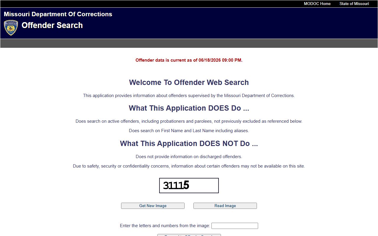 Vernon County inmate population Missouri DOC offender search